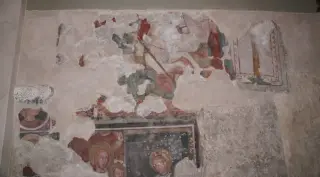 Tracce di affreschi - Oratorio dell' Assunta o Madonna del Latte a Pray