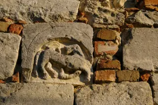 Fregio di animale - Chiesa Cimiteriale dei Santi Vittore e Corona a Montiglio MonferratoFrazione Colcavagno