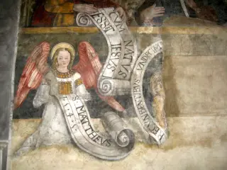 Affresco con data - Parrocchiale di San Massimo a Isasca