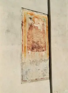 Affresco in facciata - Chiesa della Madonna dei Campi o di Campagna a Lenta