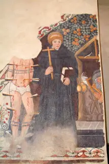 San Sebastiano e San Nicola da Tolentino-Affresco - Oratorio della Madonna delle Grazie o la Chiesetta a Benna