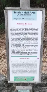 Pannello illustrativo - Chiesa della Madonna del Sasso a BoccioletoFrazione Alpe Selletto