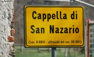 Cartello indicatore - Cappella di San Nazario a LesegnoFrazione Prata