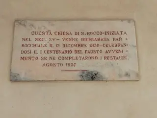 Lapide - Chiesa di San Rocco a LoregliaFrazione Chesio