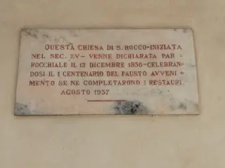 Lapide - Chiesa di San Rocco a LoregliaFrazione Chesio