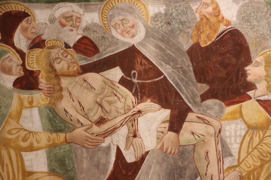 Momo - CHIESA-ORATORIO DELLA SANTISSIMA TRINITÀ-Particolare affreschi