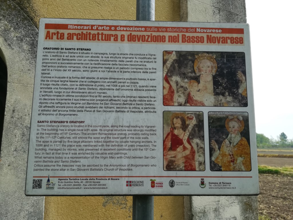 Tornaco - ORATORIO DI  SANTO STEFANO-Cartello illustrativo