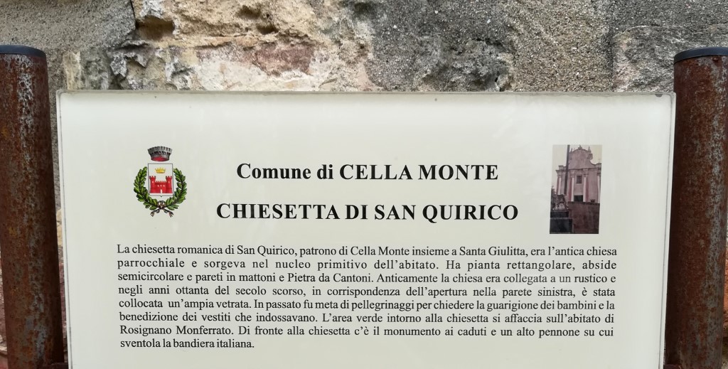 Cella Monte - CHIESA DI   SAN QUIRICO-Cartello illustrativo