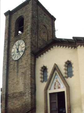Rivalba - PARROCCHIALE DI SAN PIETRO IN VINCOLI-Facciata e Campanile - Foto storica del 2000