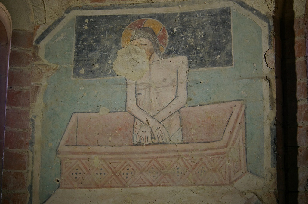 Montafia - CHIESA CIMITERIALE DI SAN GIORGIO-Cristo di pietà che emerge dal sepolcro
