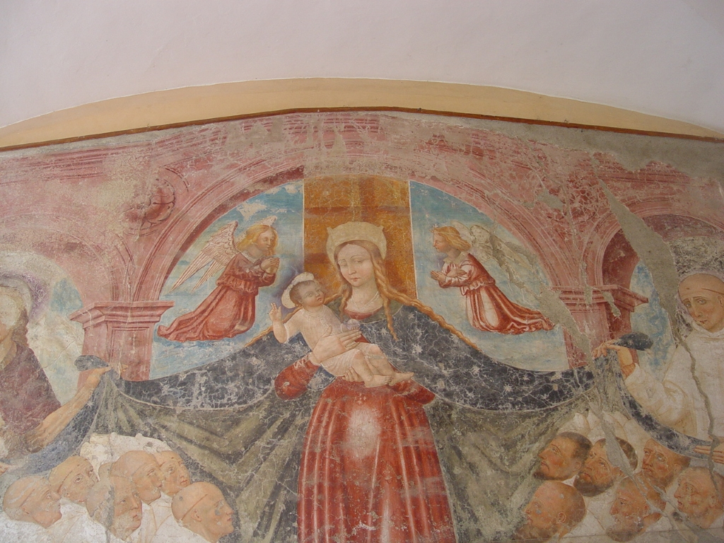 Chiusa Di Pesio - CONVENTO O CERTOSA DELL'  ASSUNTA-Affresco Madonna con San Bruno e San Giovanni