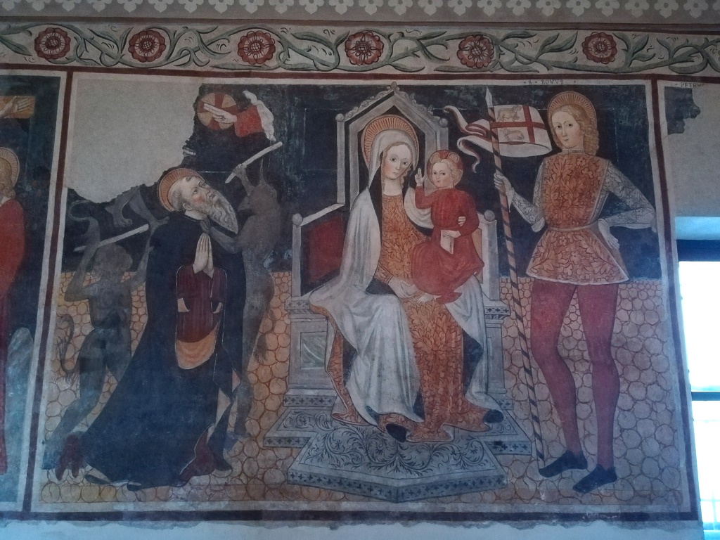 Novara - SANTUARIO DELLA MADONNA DEL LATTE O DI GIONZANA-Madonna col Bambino e San Bovo