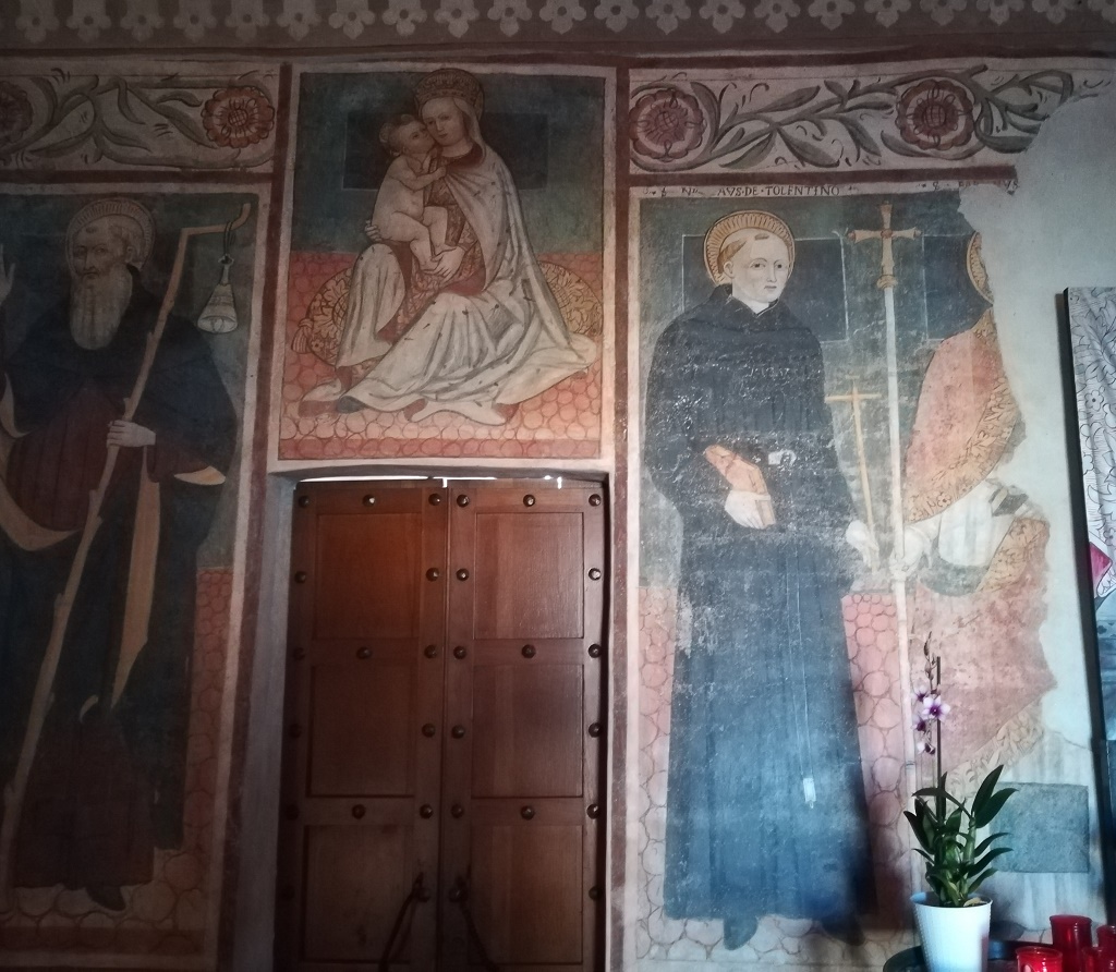 Novara - SANTUARIO DELLA  MADONNA DEL LATTE O DI GIONZANA-Madonna e San Nicola da Tolentino