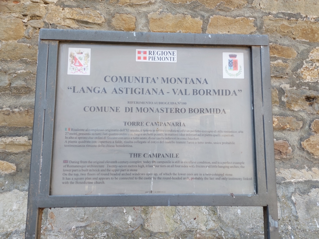 Monastero Bormida - TORRE CAMPANARIA   SANTA GIULIA-Pannello Illustrativo